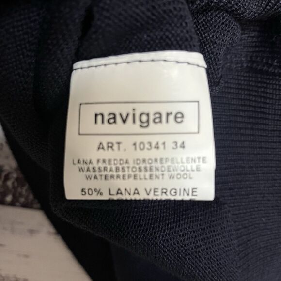 Navigare Men’s Medium Sweater Navy Wool Blend Nautical Yachting Preppy Italy - Picture 9 of 10